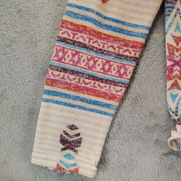 Panhandle Women Sz L Knit Long Sleeve Top Blouse Stretch Aztec Tribal Western - Picture 8 of 11